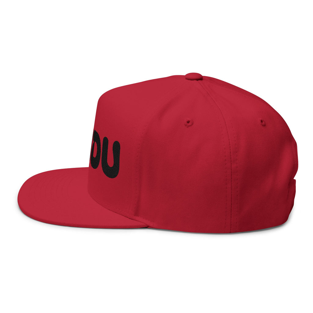 DINDU Embroidered Flat Bill Cap, Casual Hat, Streetwear Accessory, Gift for Him/Her, Summer Fashion, Statement Headwear