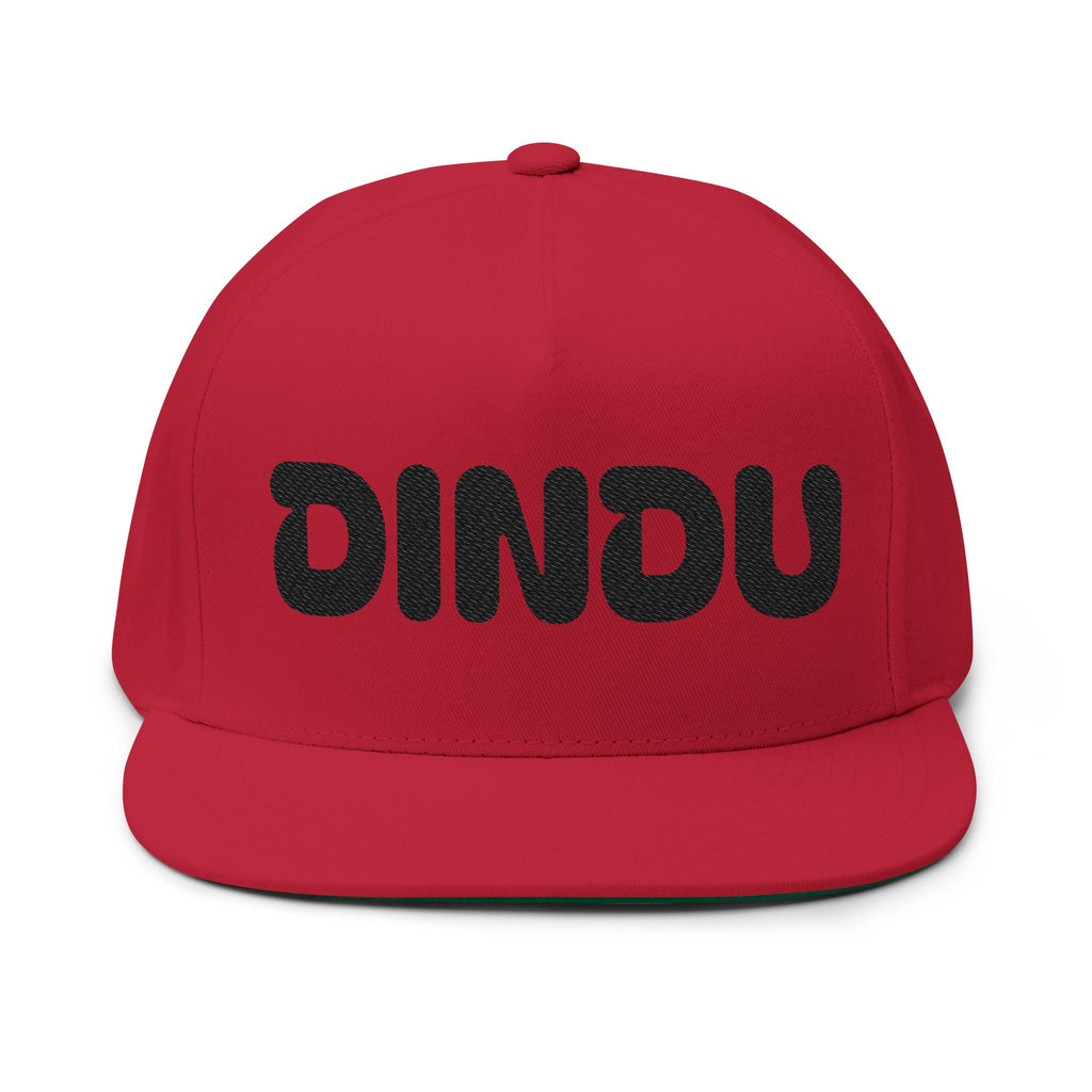 DINDU Embroidered Flat Bill Cap, Casual Hat, Streetwear Accessory, Gift for Him/Her, Summer Fashion, Statement Headwear