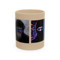 Cyber Ape & Ninja Ceramic Mug — Retro Futuristic Gamer Coffee Cup
