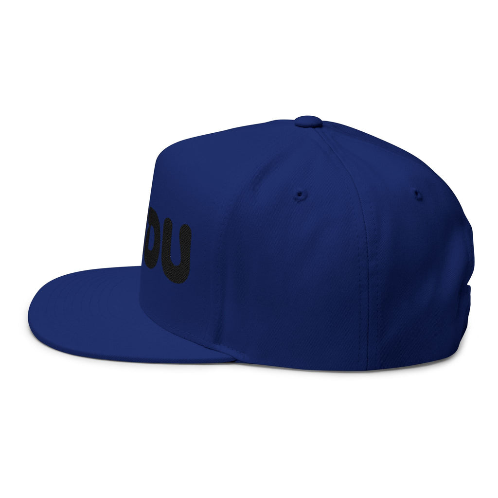 DINDU Embroidered Flat Bill Cap, Casual Hat, Streetwear Accessory, Gift for Him/Her, Summer Fashion, Statement Headwear